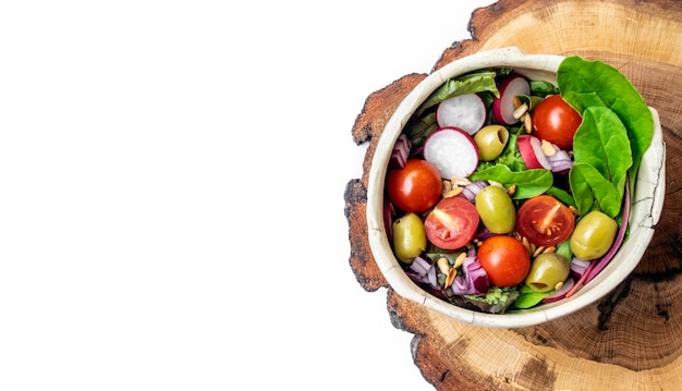 Miski z różnymi sałatkami